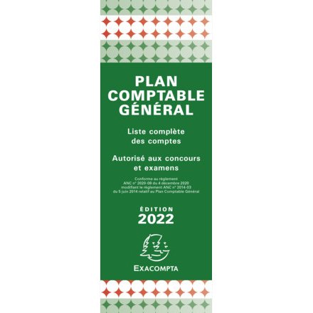 Plan comptable général accordéon 19x7,5cm - Vert