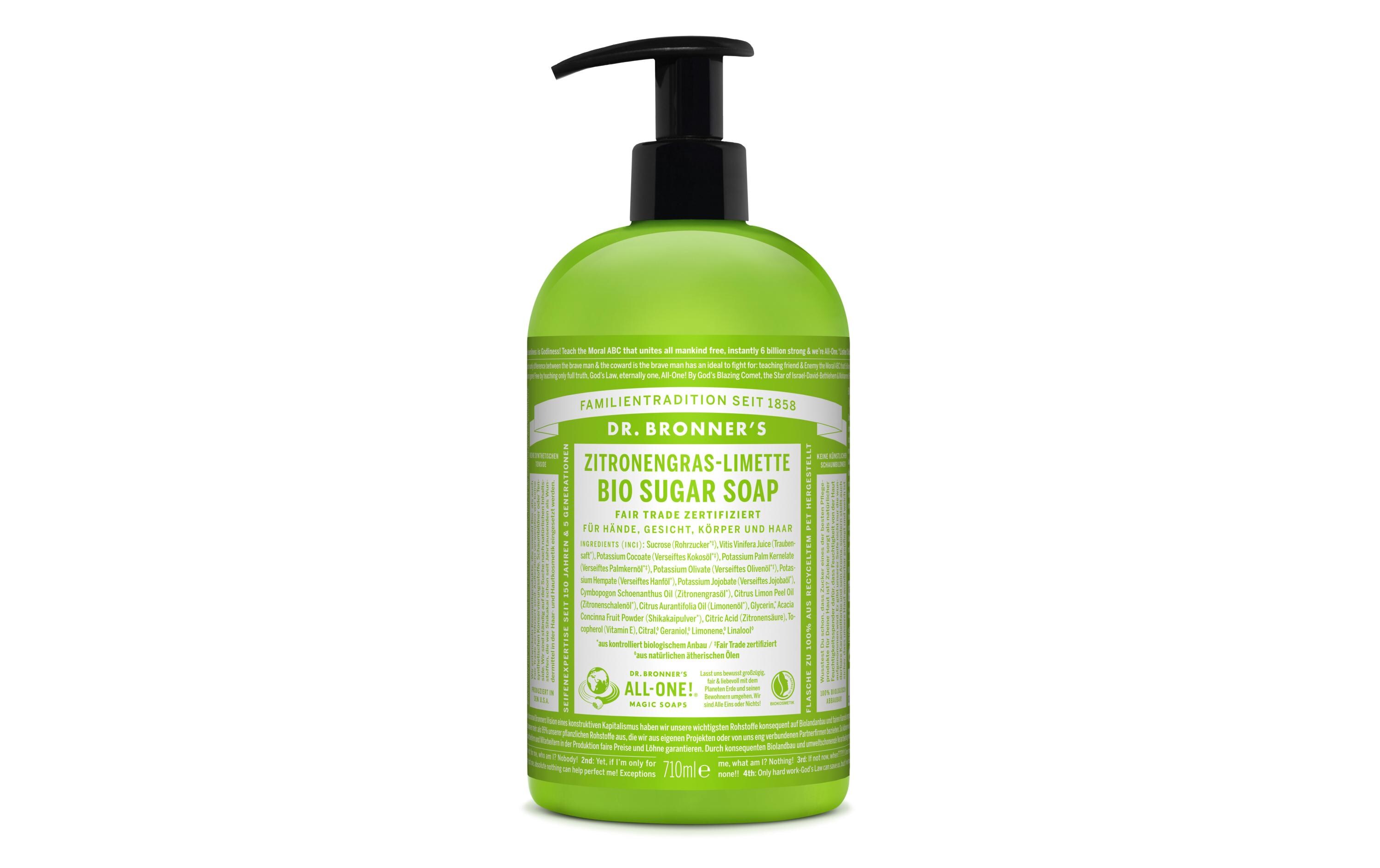 Flüssigseife Sugarsoap Lemongrass 710 mlNatürliche, feuchtigkeitsspendende und erfrischende Pflegeseife