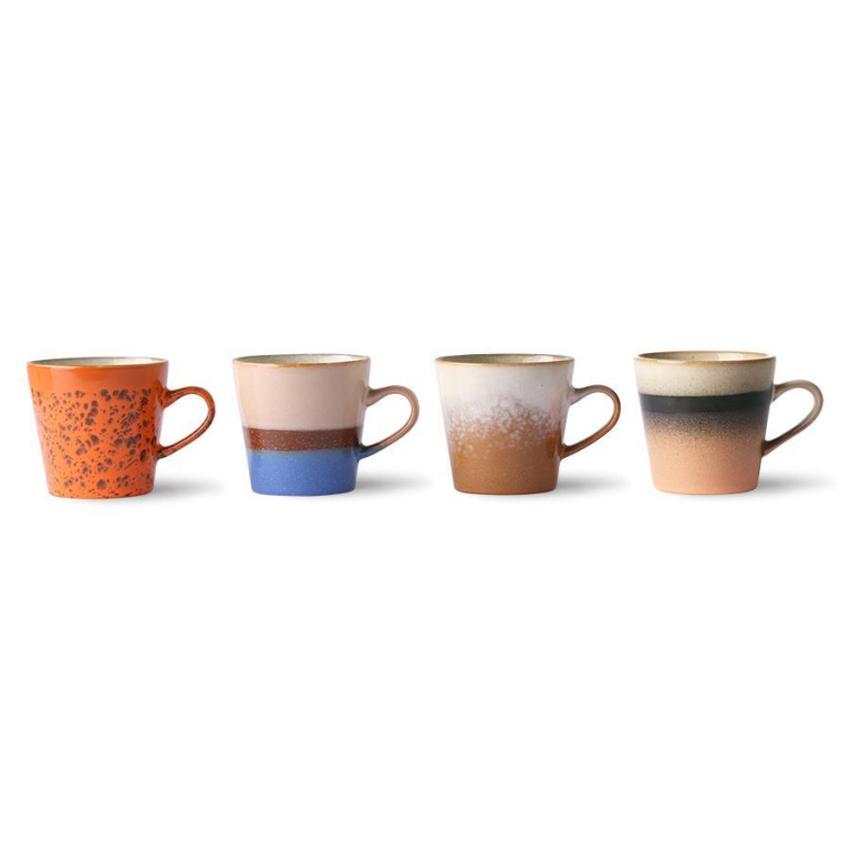 HKliving 70's Ceramic americano mok set van 4 pegasus