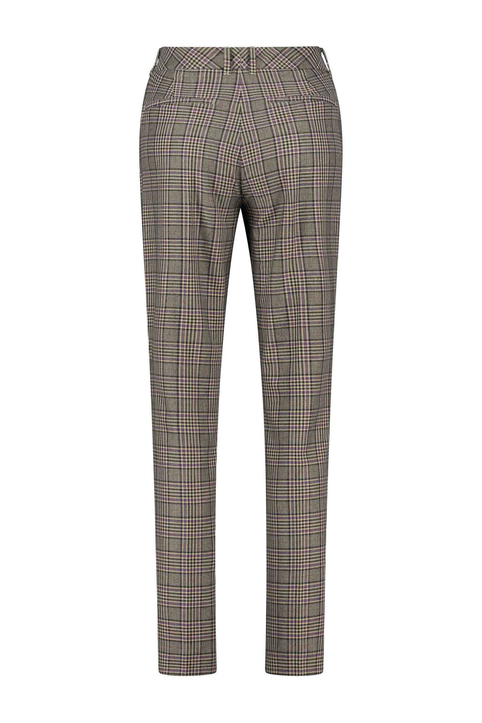 Expresso geruite straight fit broek bruin