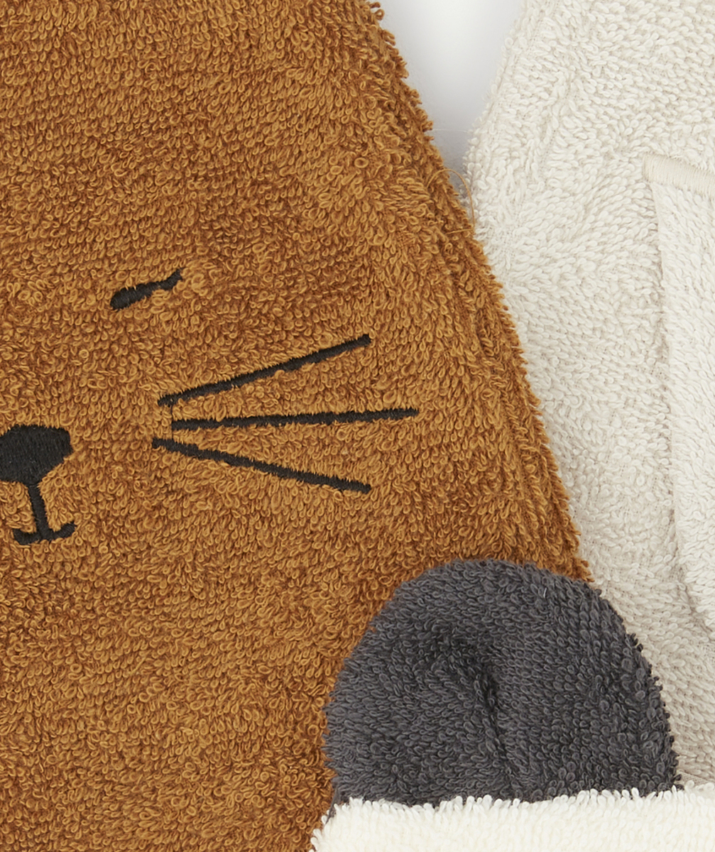LIEWOODLOT DE 3 GANTS DE BAIN SYLVESTER EN COTON BIOLOGIQUE