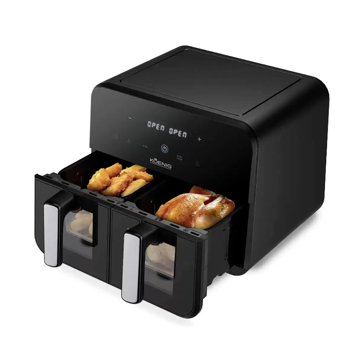 Doppel-Heissluftfritteuse Koenig Quick & Pure 5 Schwarz