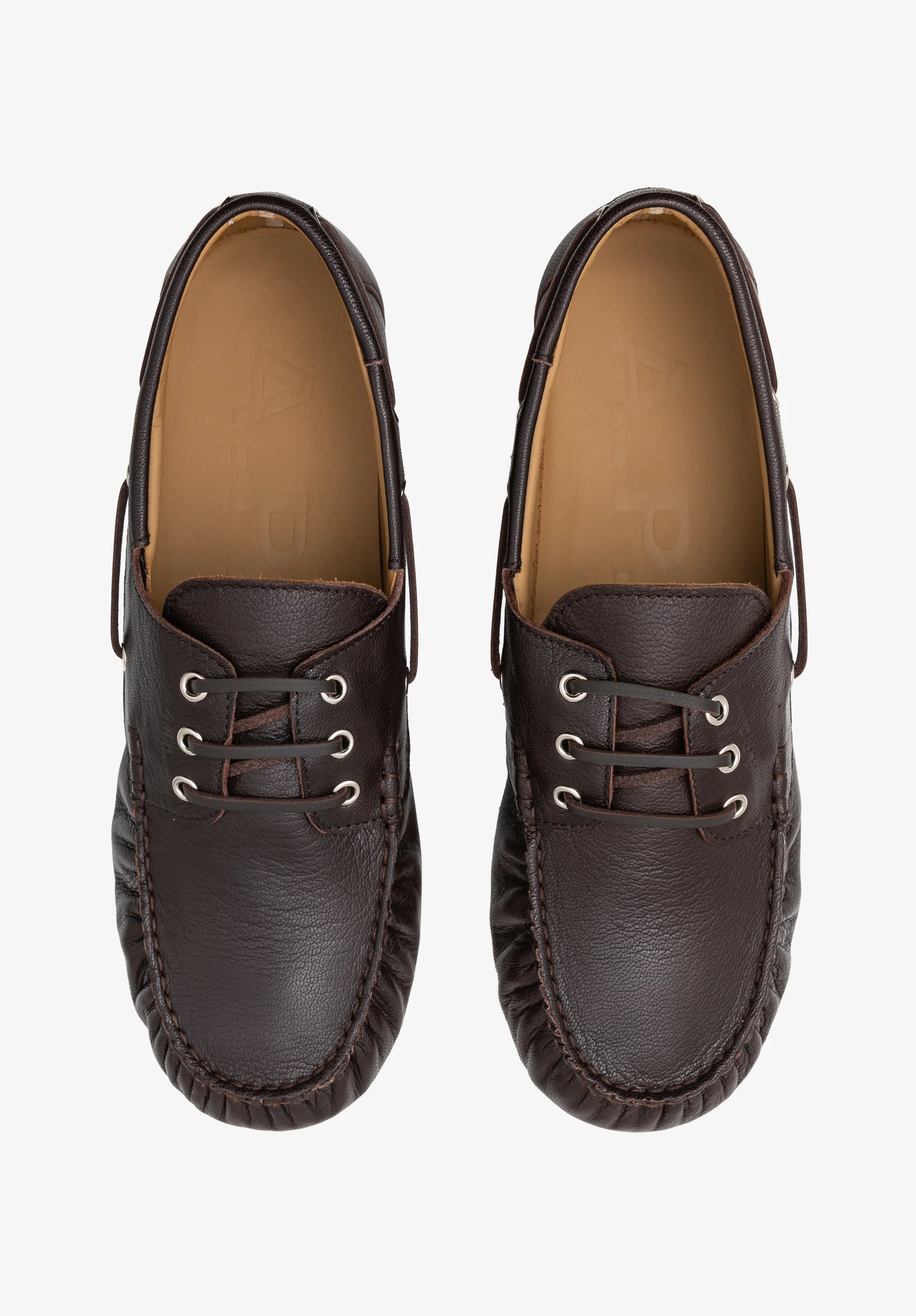 Chaussures bateau en cuir - Marron fonce