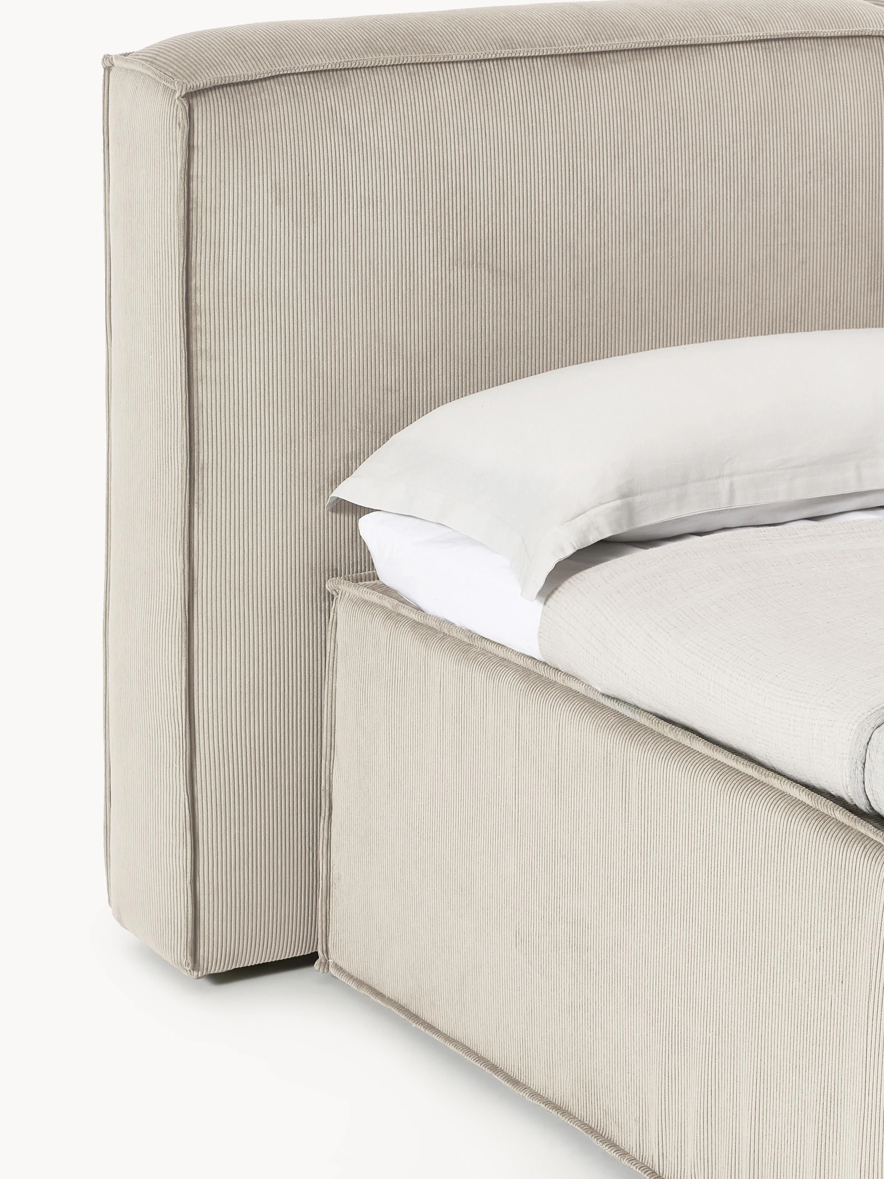 Corduroy boxspring bed Lennon