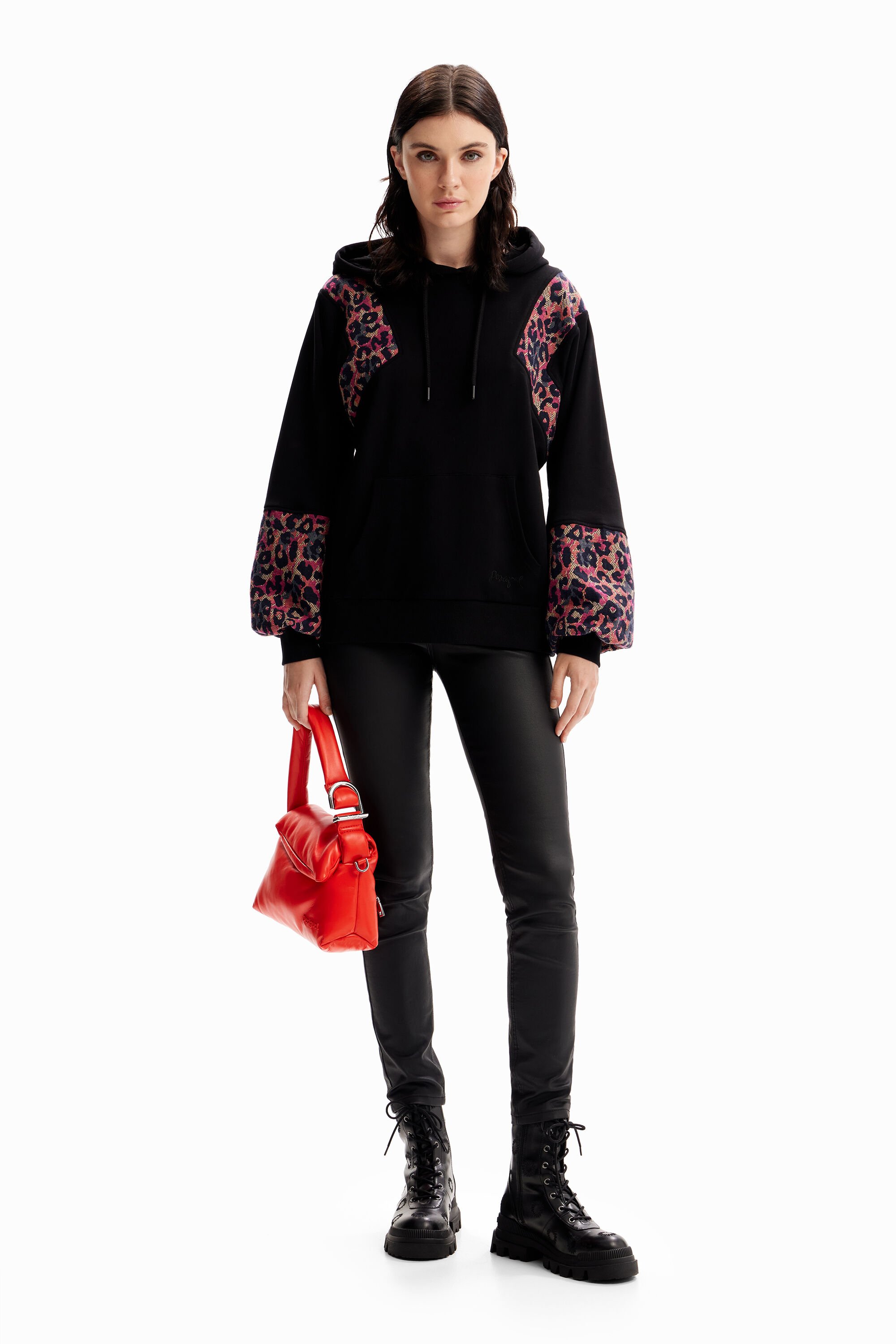 Moletom jacquard com estampa de leopardo