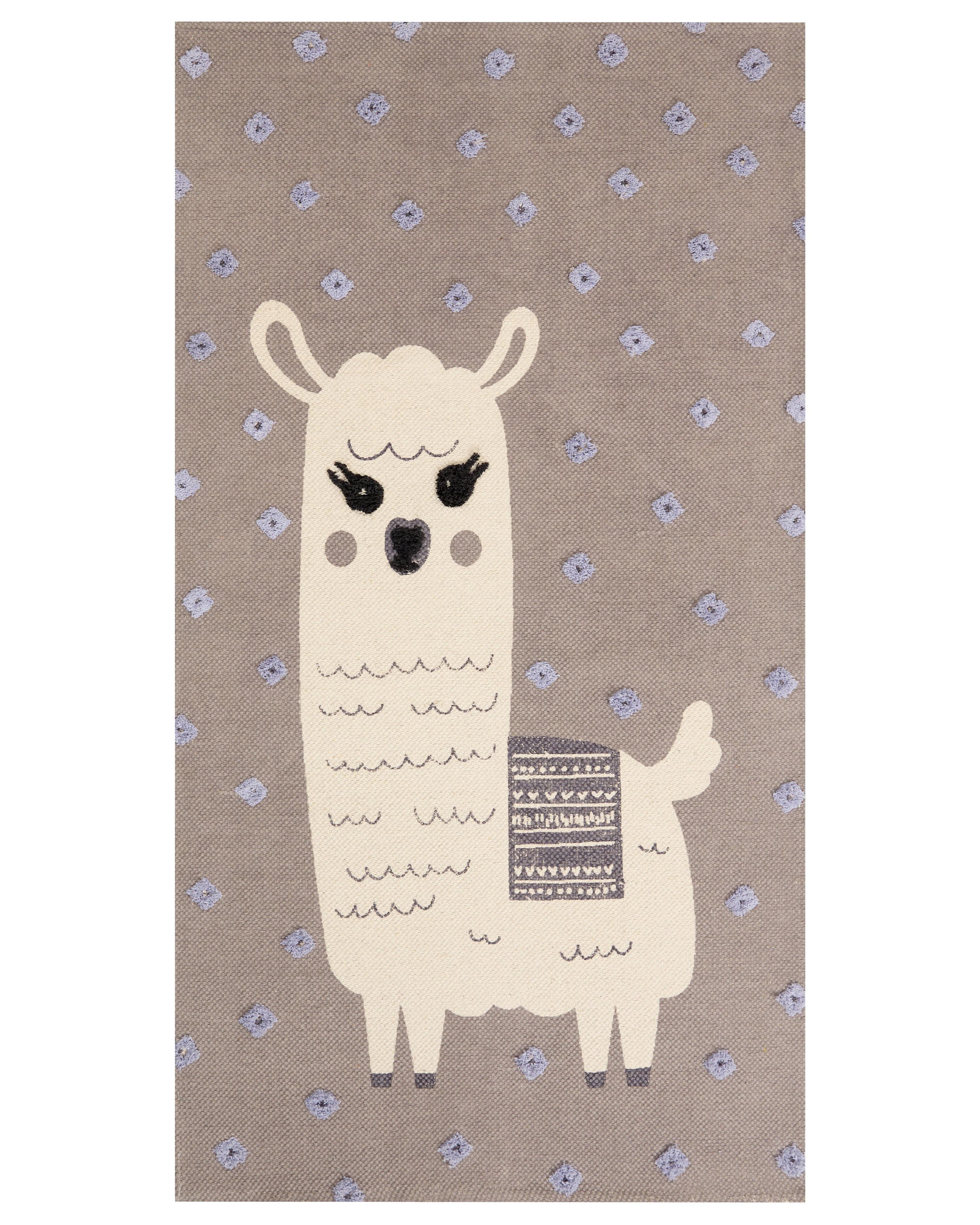 Kindervloerkleed LUBUK Bruin 80 x 150 cm Katoen