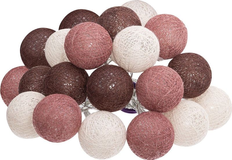 Atmosphera - Lichtslinger - Lichtketting - Multi - 20 Verlichte Balletjes 6 cm, 435 cm Lengte, Netstroom