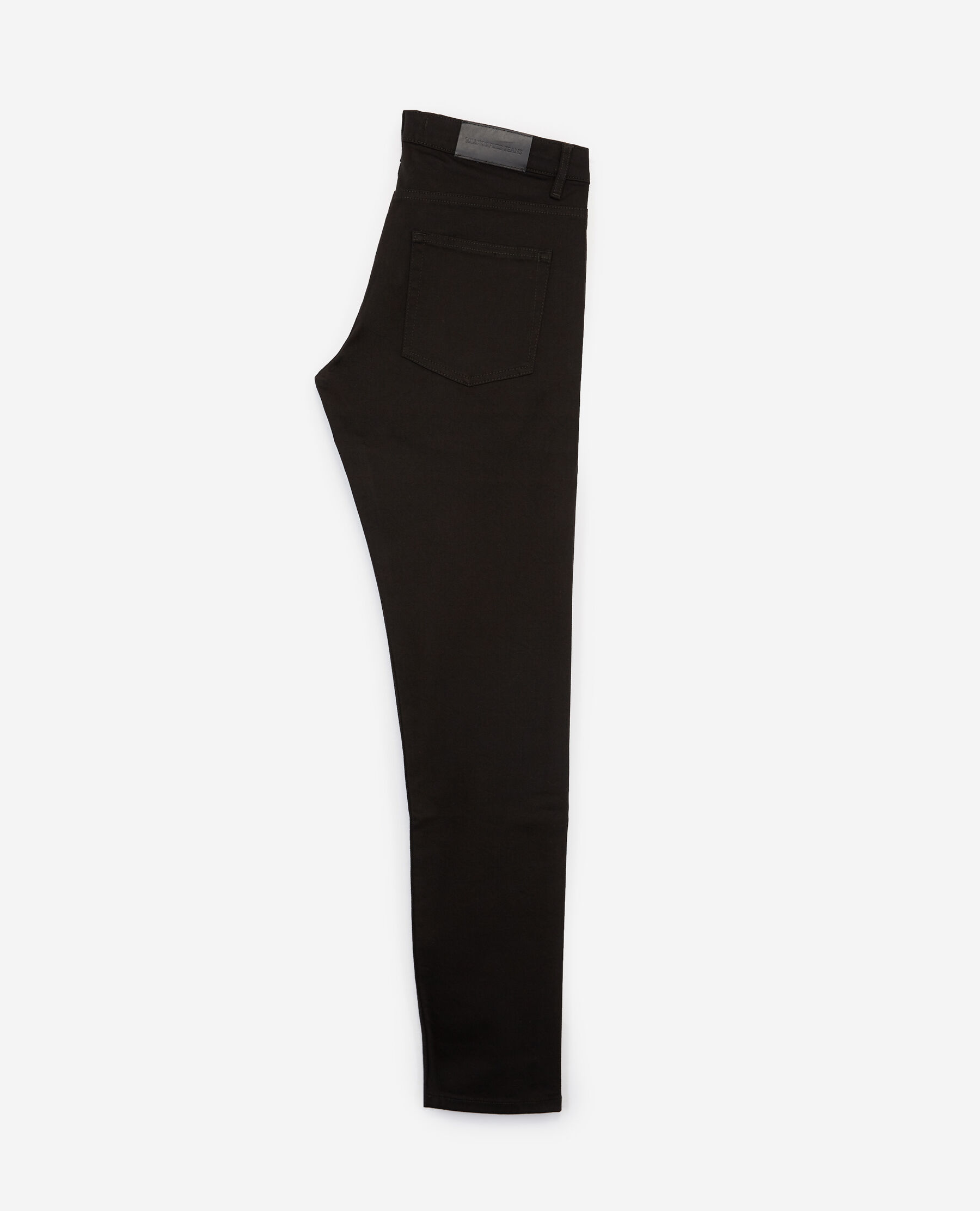 Jean uni noir slim toile coton