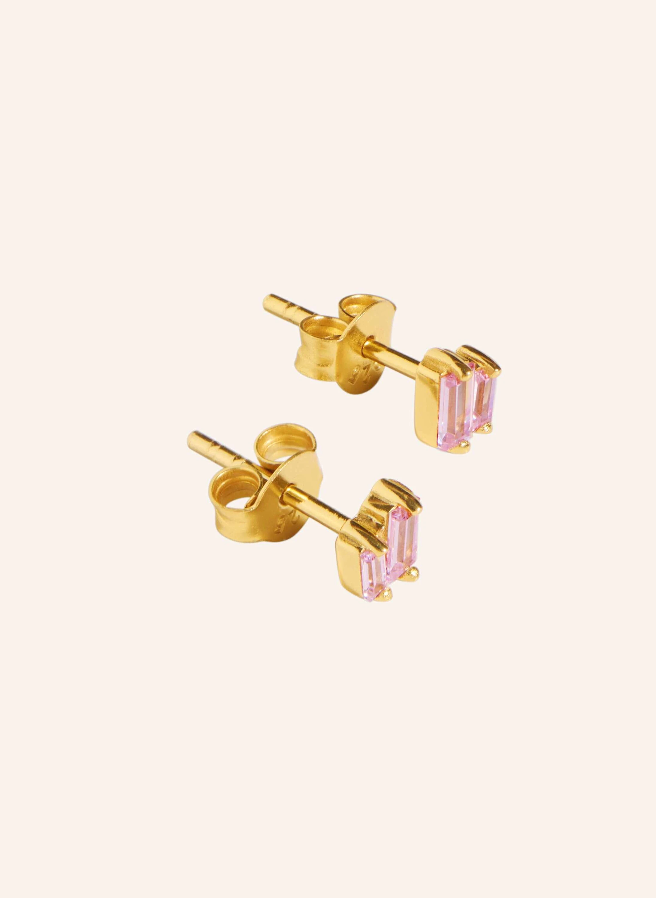 OHH LUILU Ohrstecker DOUBLE BAGUETTE STUDS ROSE by GLAMBOU