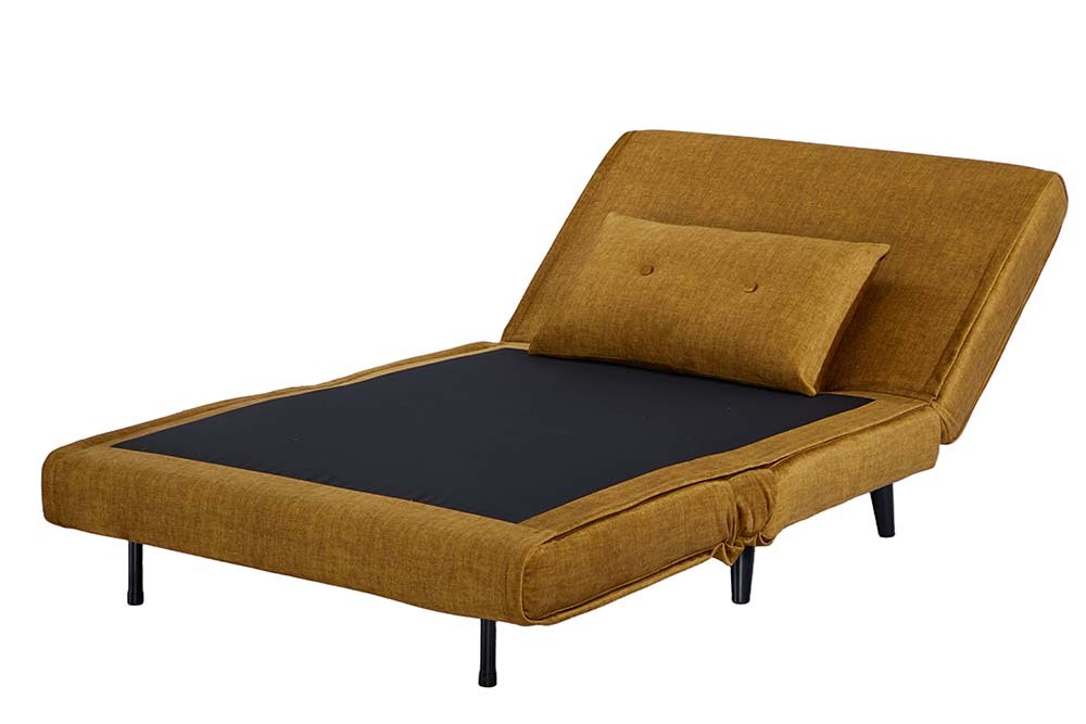 Retro Schlafsessel SMART MULTIFUNCTION 100cm senfgelb Vogue Velours Samt Bettfunktion