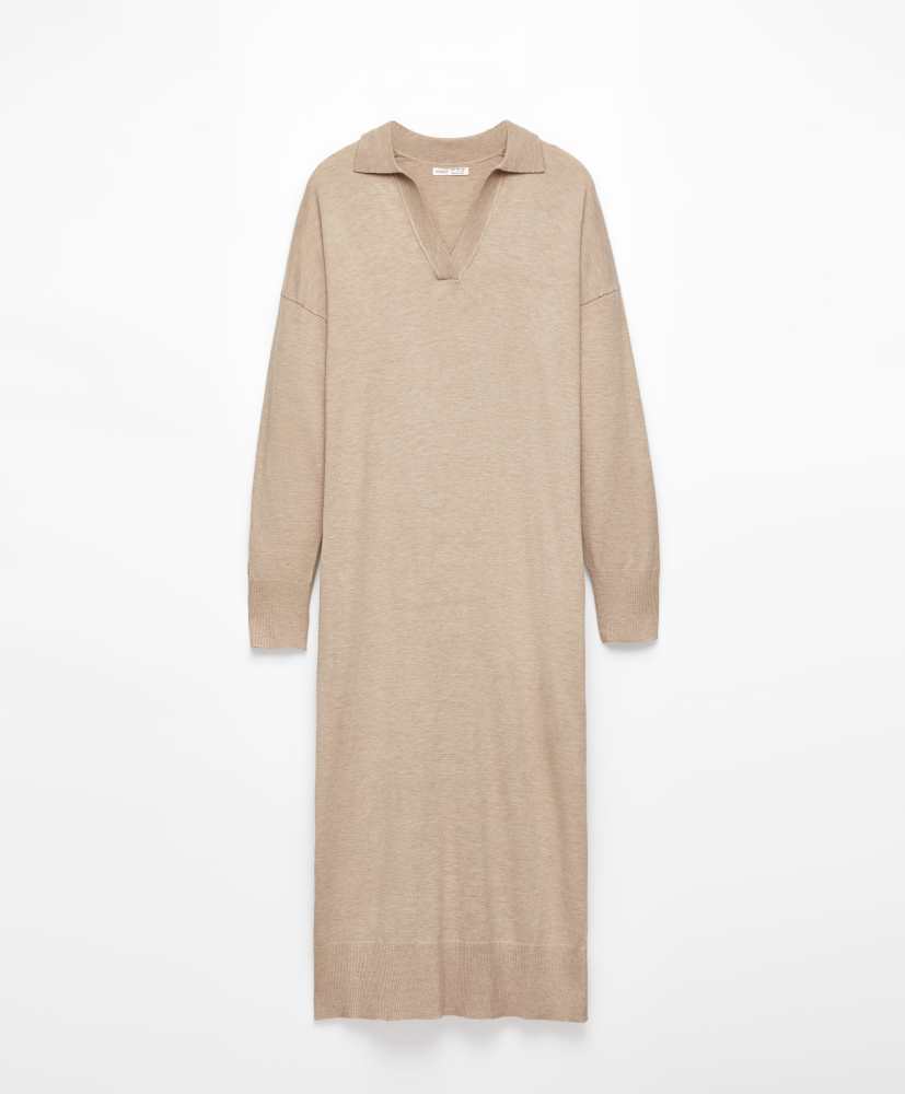 Vestido longo de malha fina