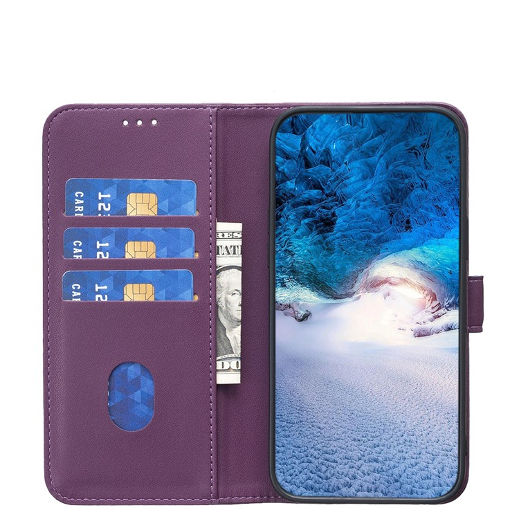 Samsung Galaxy A26 / A17 Leder Tasche Flip Cover mit Kartenfächer - Violett