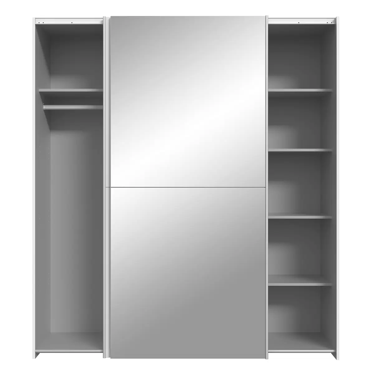 Schwebetürenschrank 2-trg. Gais weiss