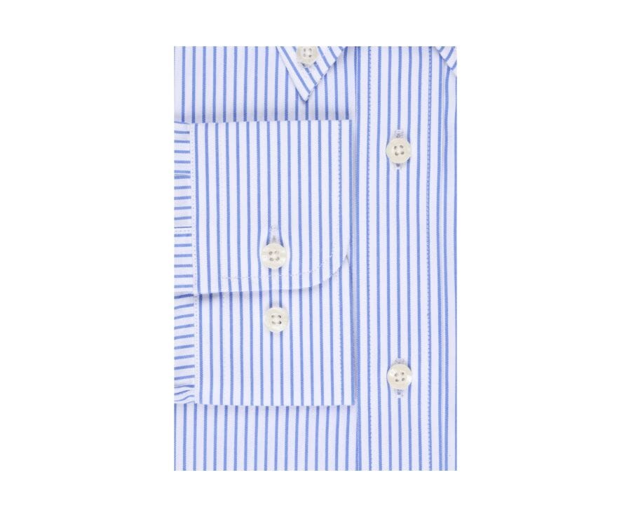 Chemise blanche à rayures bleues - GEOFFROY