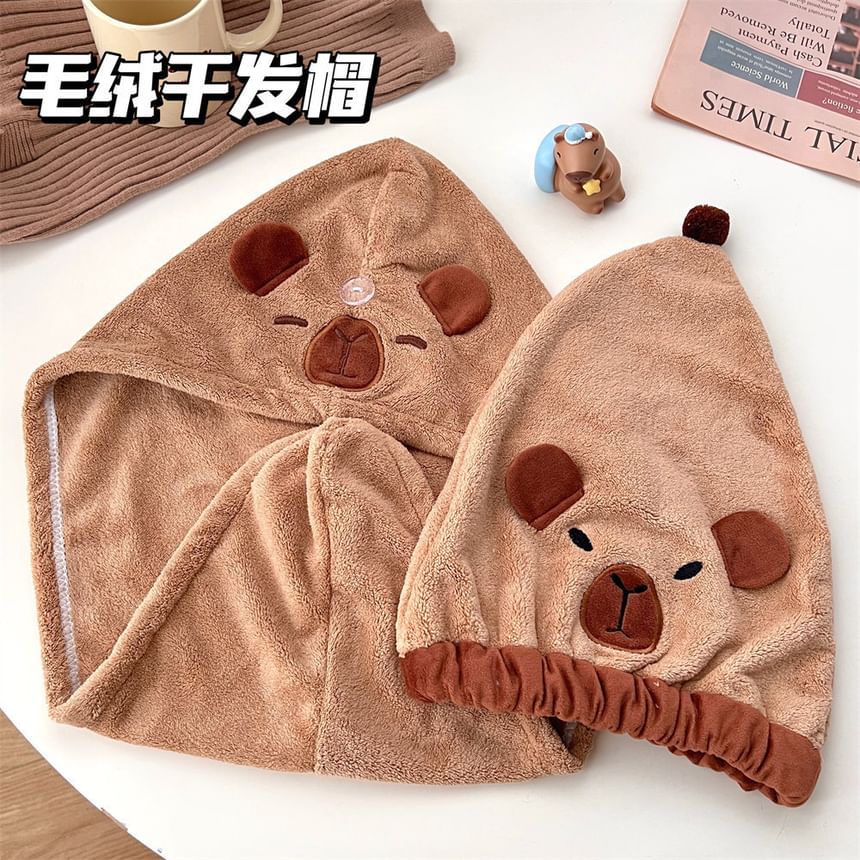 Bohod - Capybara snel drogende koraal fleece haarhanddoek (verschillende designs)