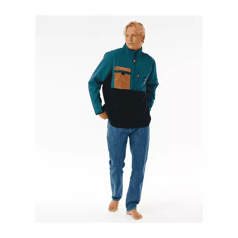 Sweat RIPCURL Anti Series Journey Zip Crew Blue Green