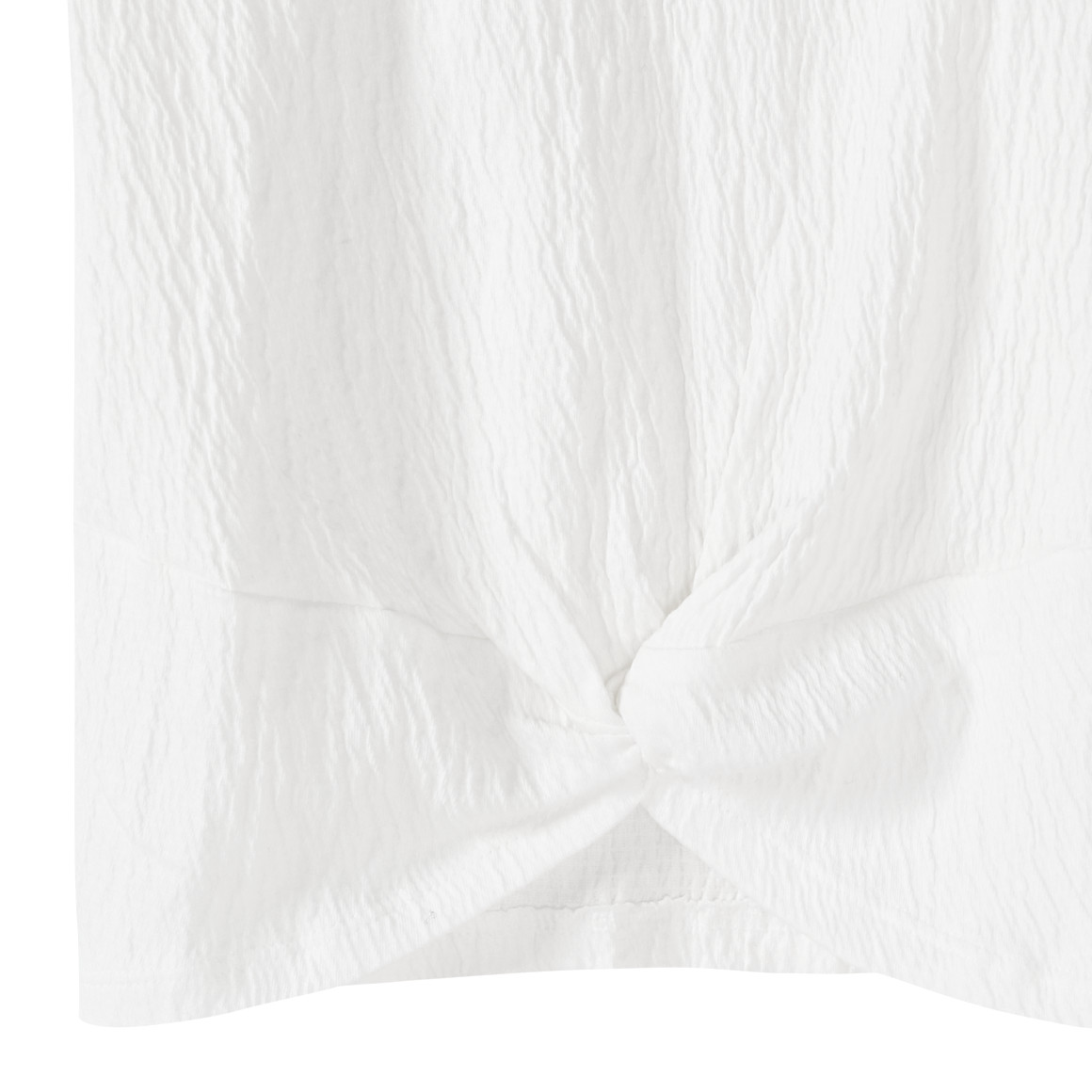 Yigga Mädchen T-Shirt mit Knoten Detail weiss