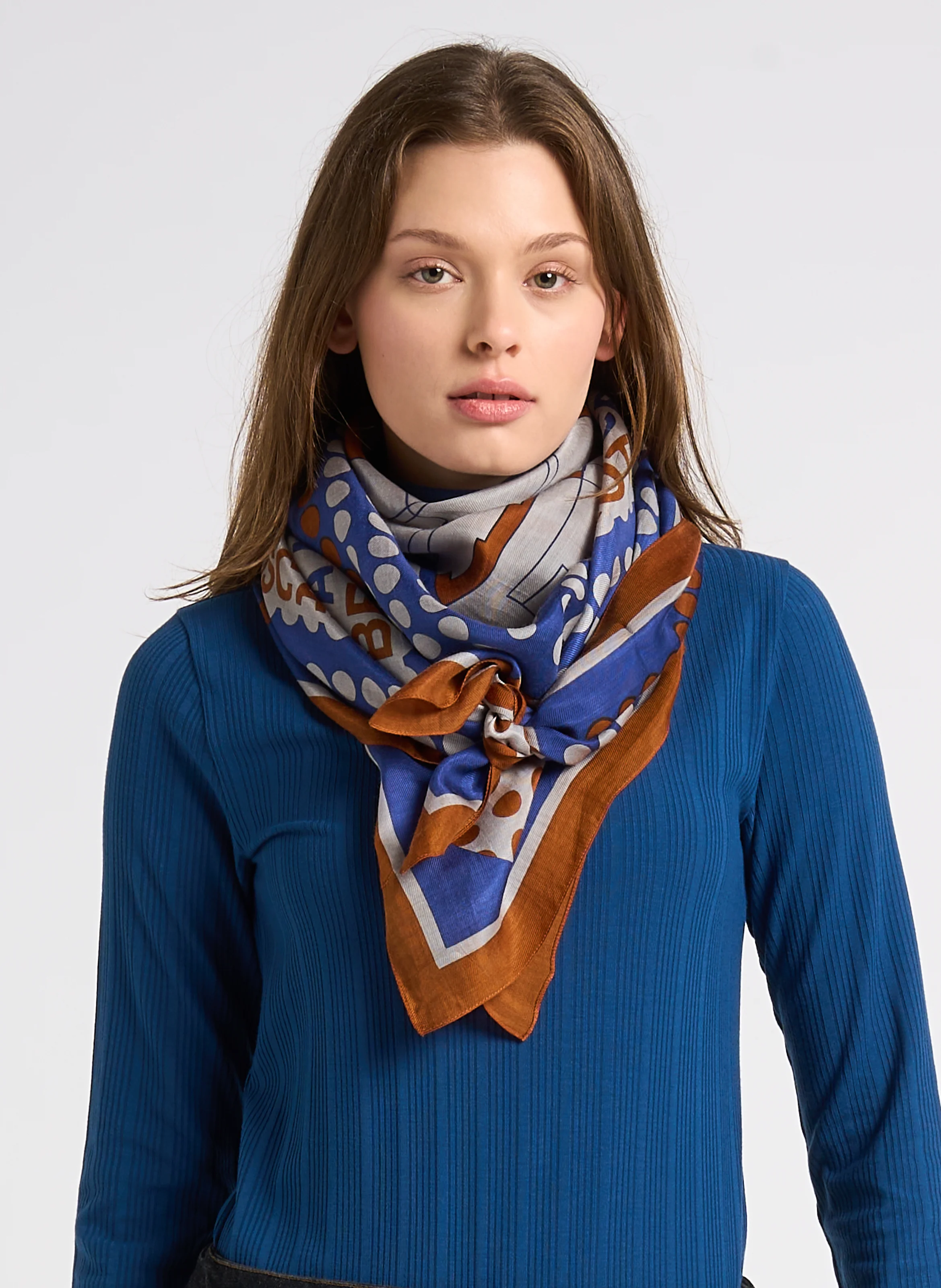 Foulard imprimé | Bleu
