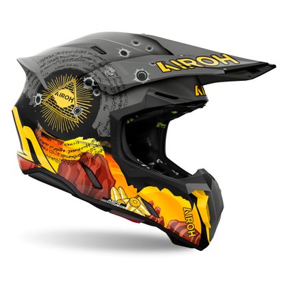 Casque cross Airoh TWIST 3 - ADVENTURE 2025 - Noir / Multicolore