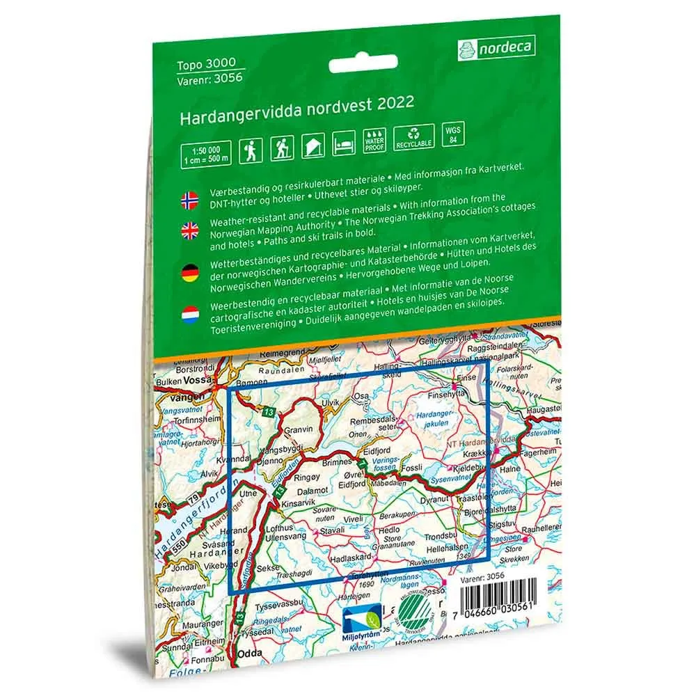 Nordeca Hardangervidda nordvest 1:50 000 2022