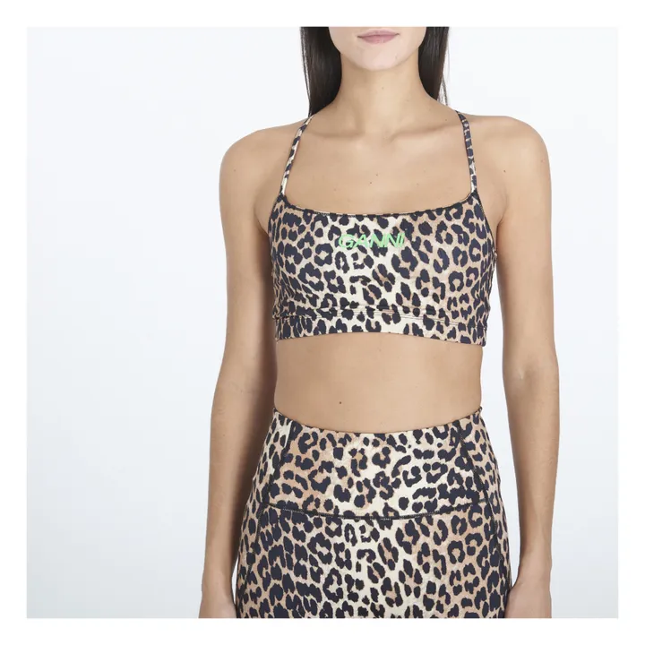 Ganni Brassière de Sport Active Imprimée Matières Recyclées | Léopard