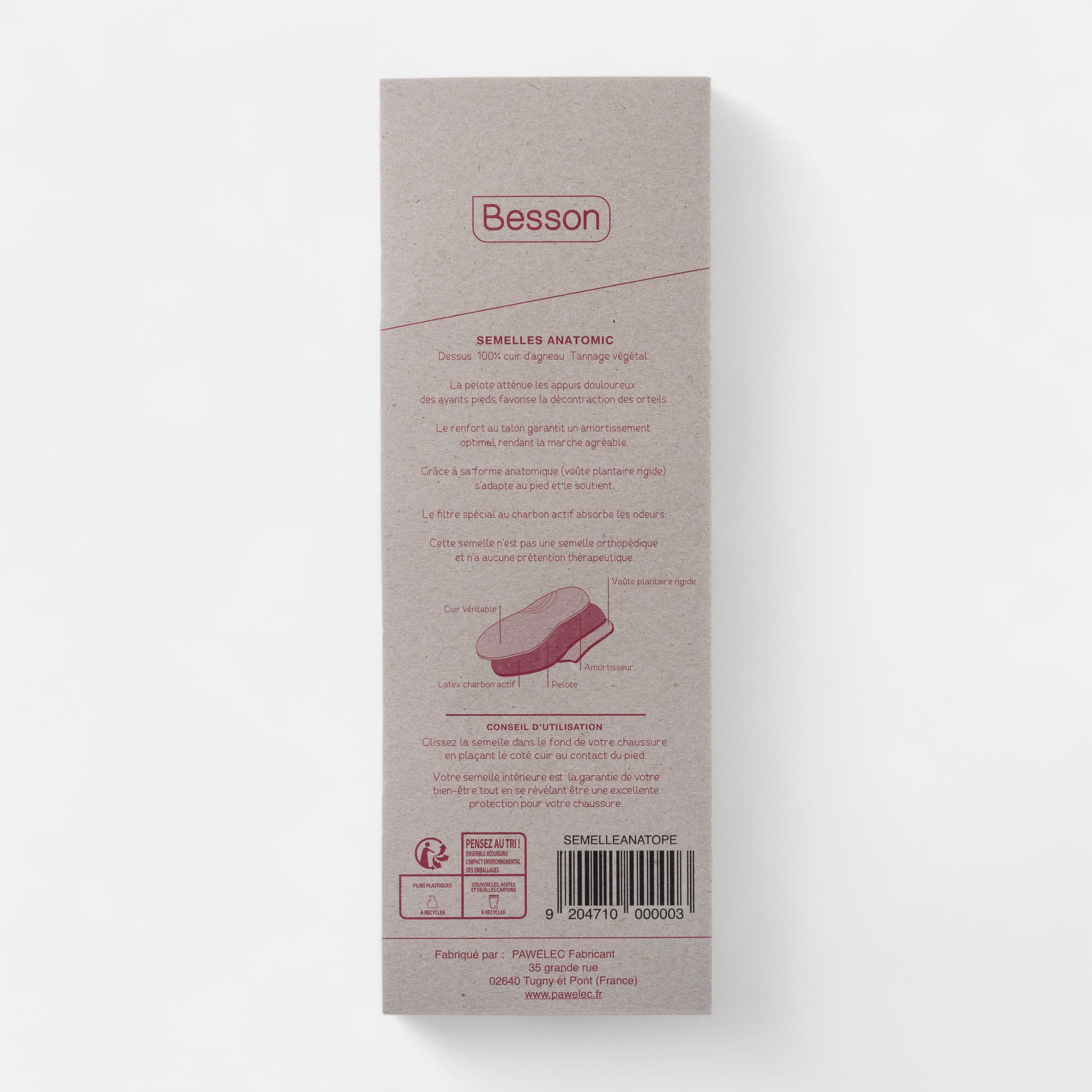 Semelles anatomic 39 40 sans coloris