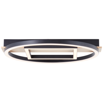 Brilliant plafondlamp Maureen 24W 2500lm zwart/hout