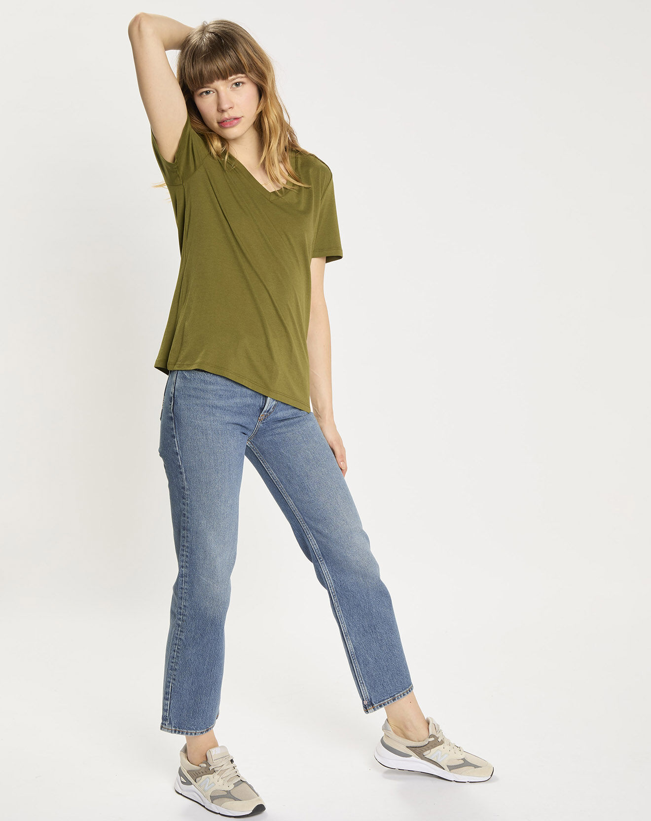 Scotch & Soda Jean Taille haute Droit The Sky bleu moyen