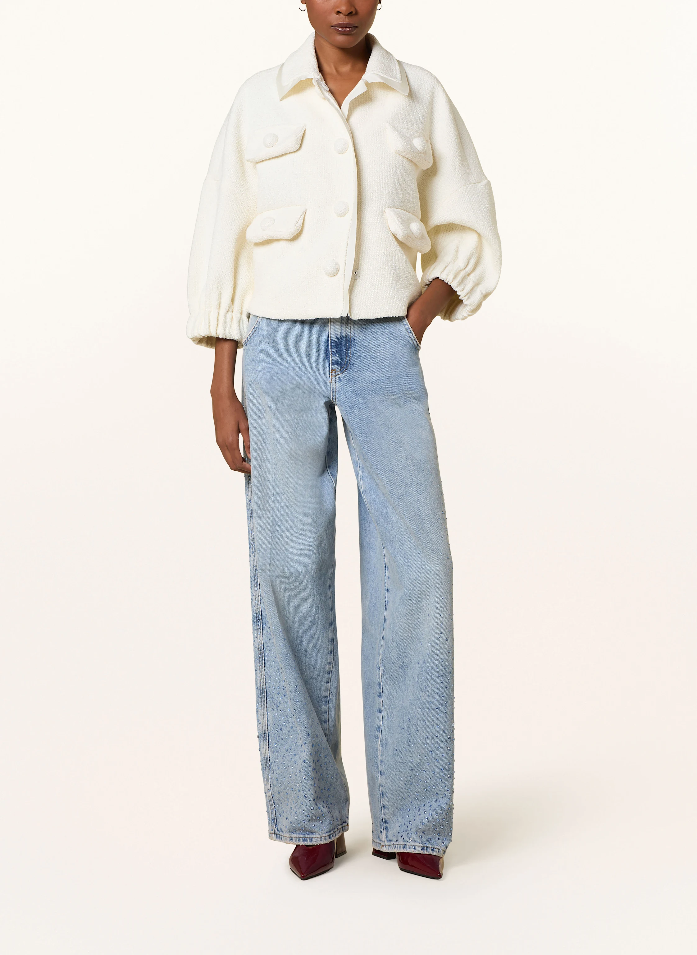 ESSENTIEL ANTWERP Kastenjacke HECKS mit 3/4-Arm aus Tweed