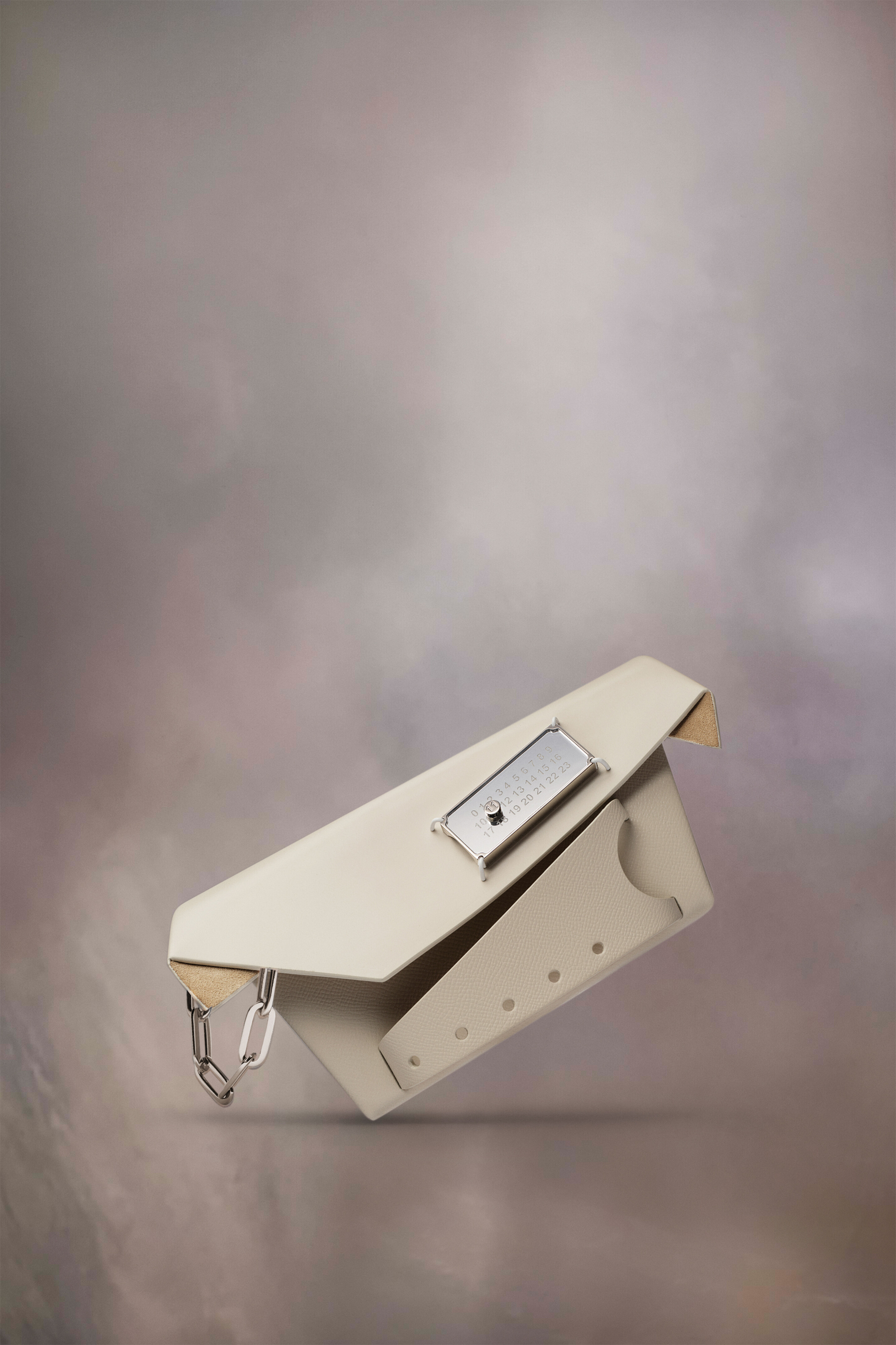 Snatched classique petit sac cuir grainé Gris clair