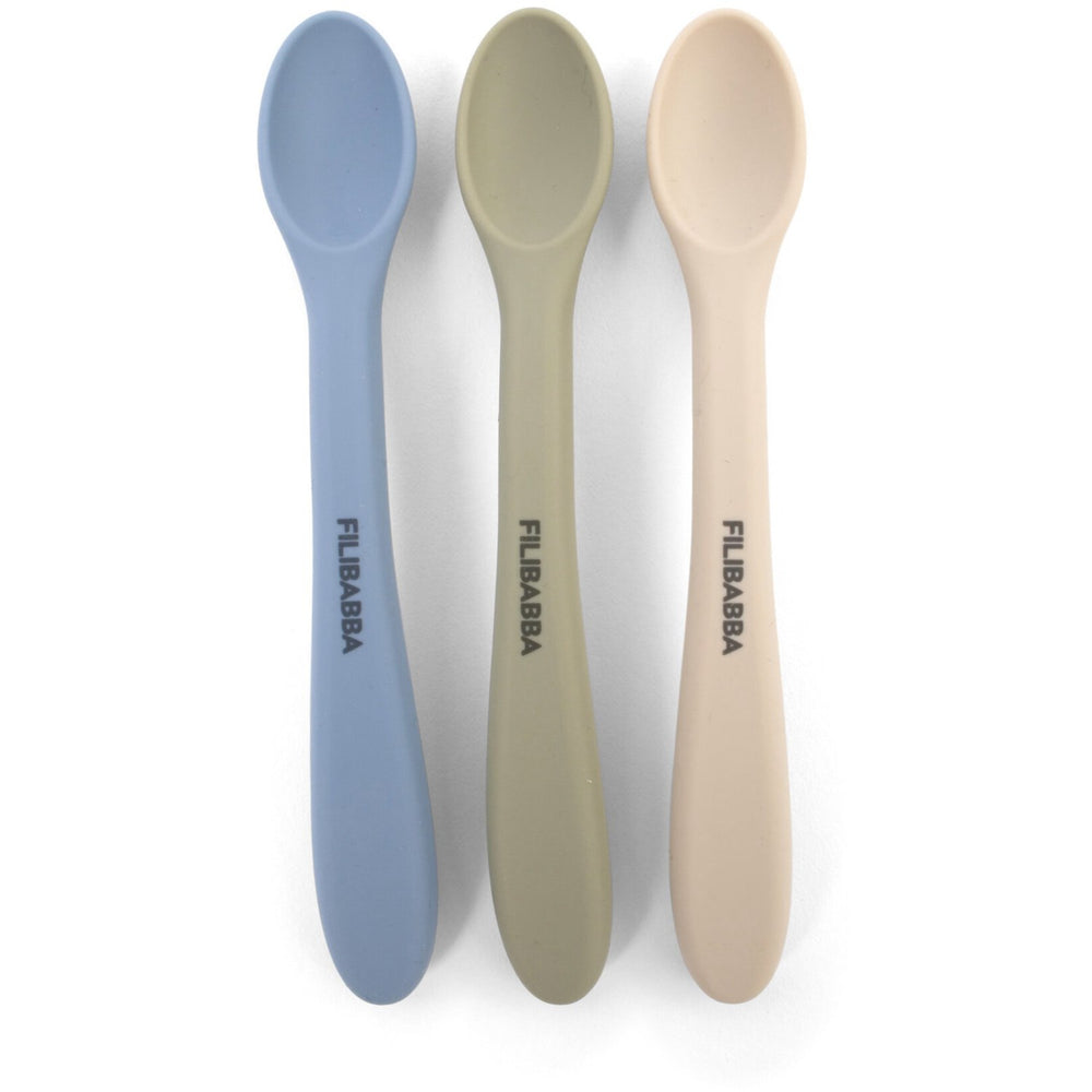 Køb FILIBABBA Ocean Mix Silicone Feeding Skeer 3-Pak