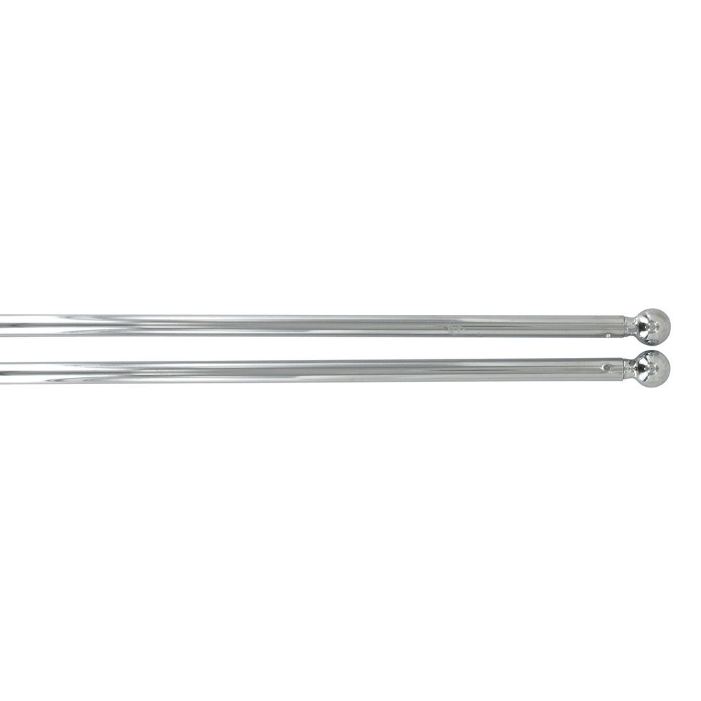 Lot de 2 tringles extensibles rondes pour vitrage chrome 40-60cm