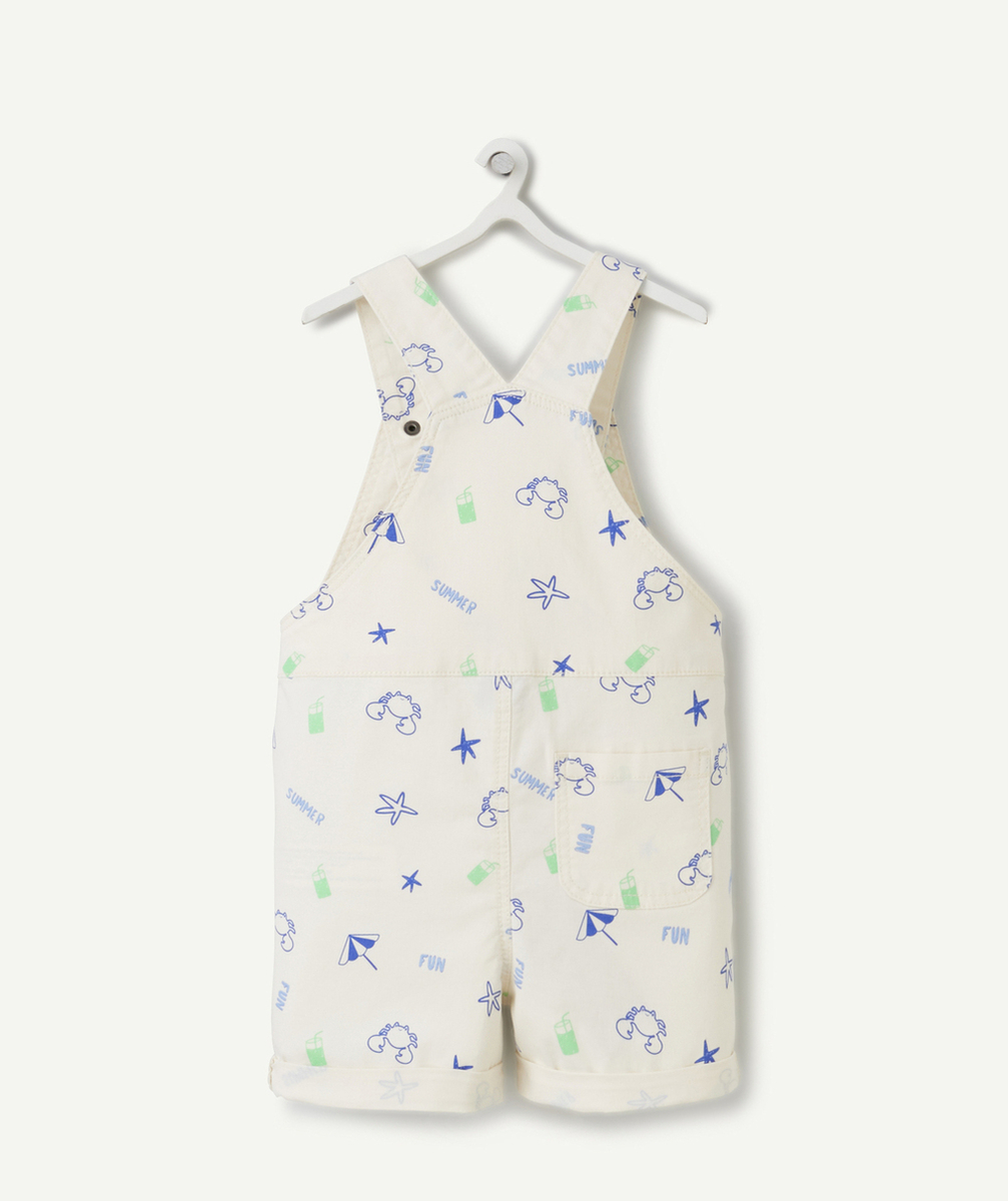 salopette bébé garçon écrue et imprimée thème plage