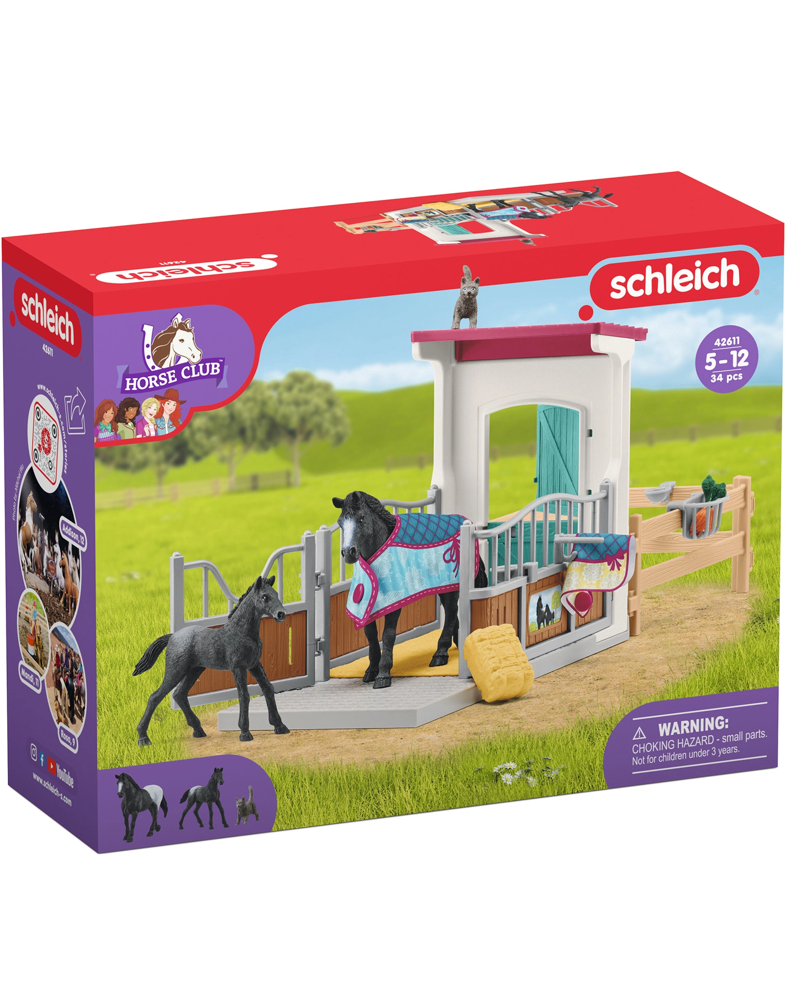 schleich® 42611 Horse Club - Pferdebox mit Stute und Fohlen