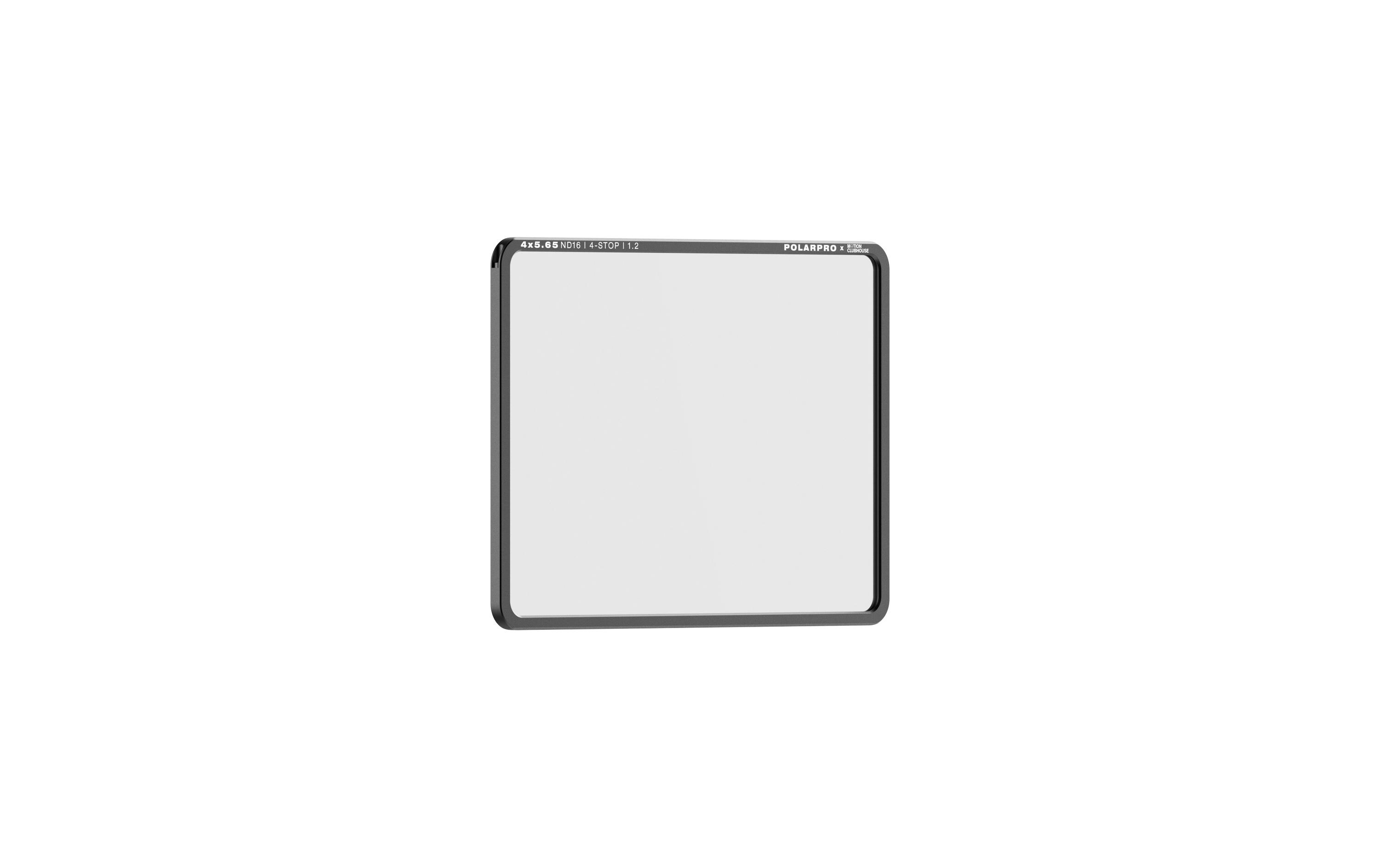 Graufilter ND16 4x5.65 Filter – Motion Clubhouse Edition<br>Vollständig ummantelte Filter mit massgefertigten CNC-Aluminium-Rahmen