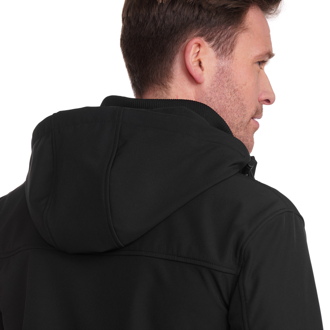 VanVaan Denim Herren Softshell-Jacke mit Kapuze schwarz