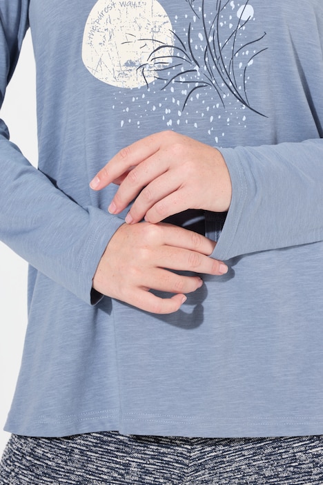 Shirt, Herzausschnitt, Langarm, Biobaumwolle
