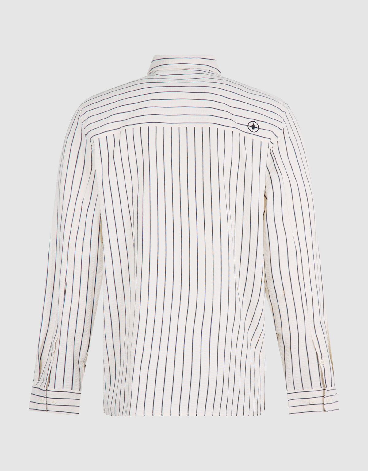 Seersucker Pinstripe Overhemd Gebroken Wit