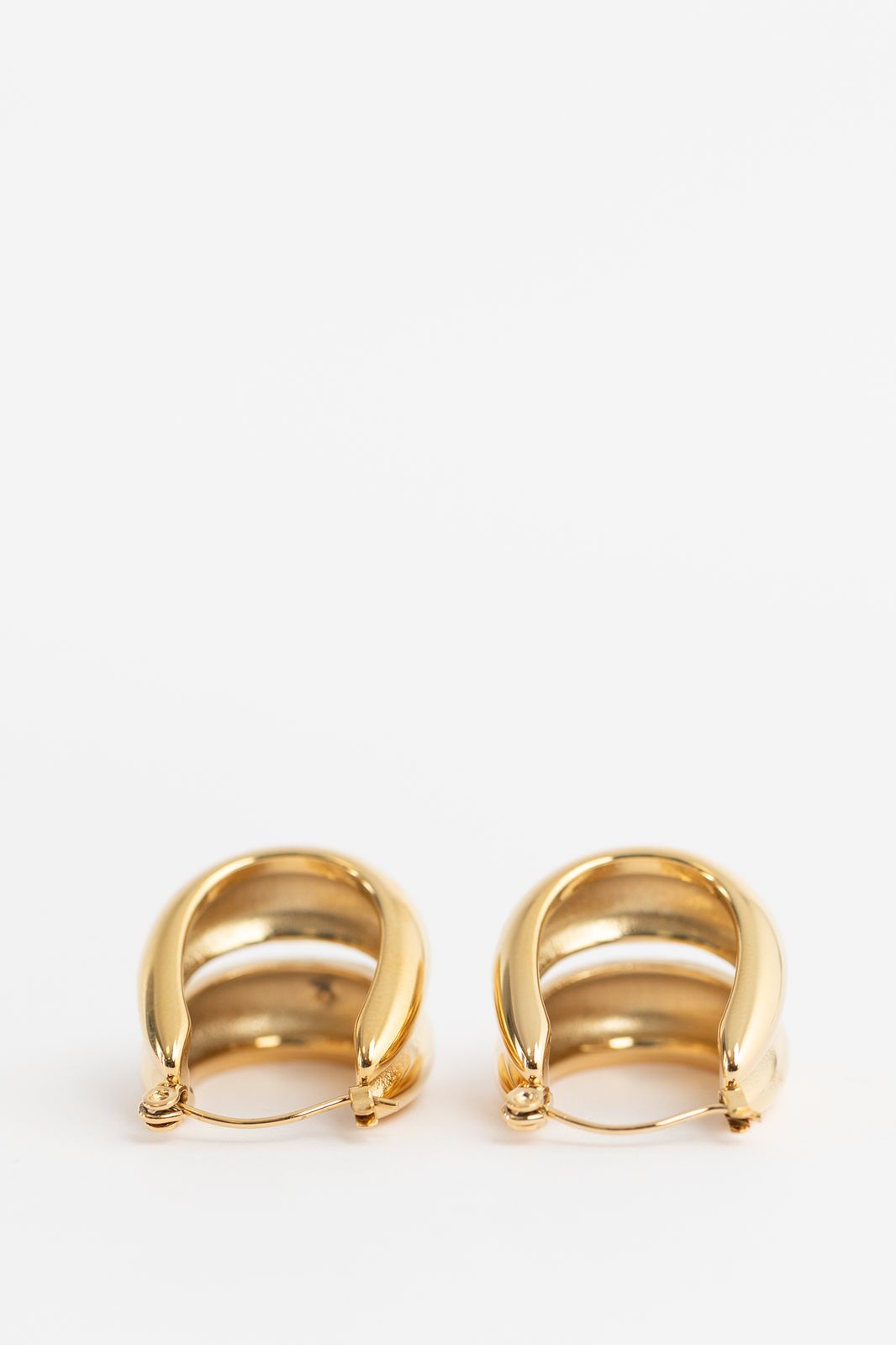 Gold plated dubbele oorbellen