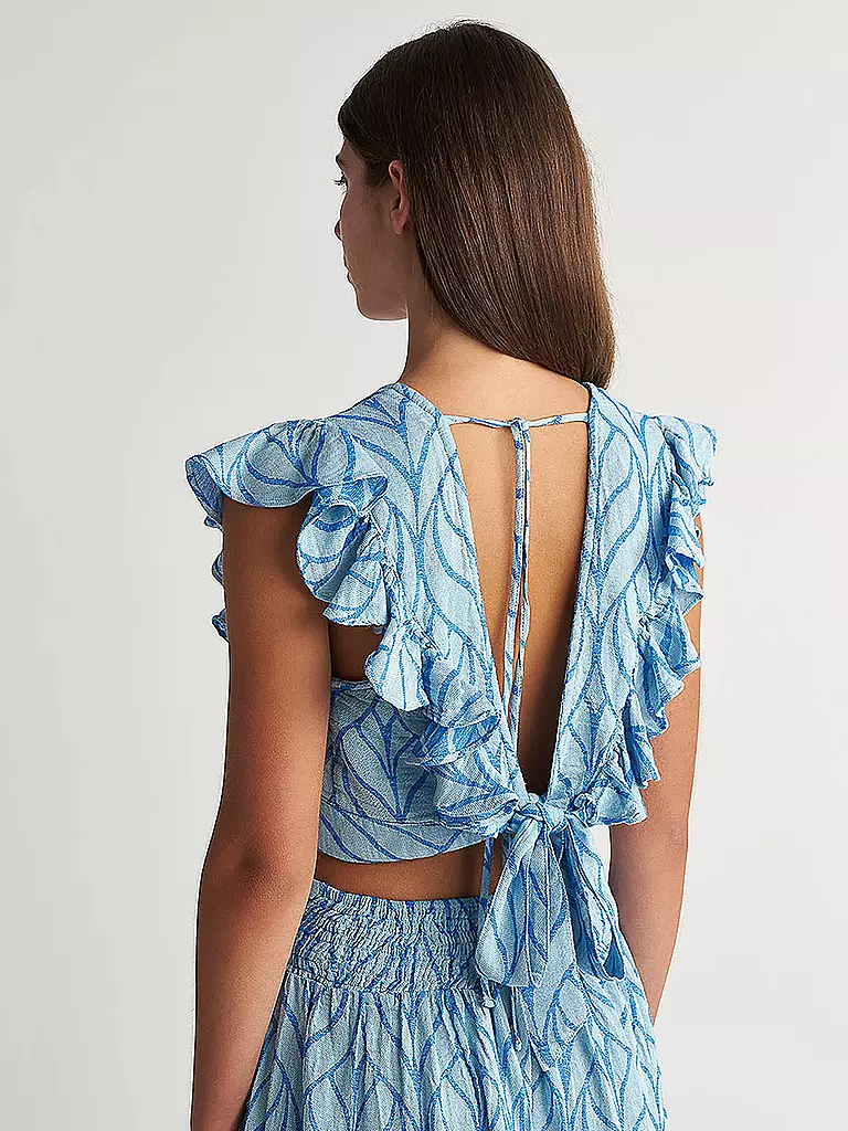 PEARL & CAVIAR Top Cropped Fit ZAKAR blau