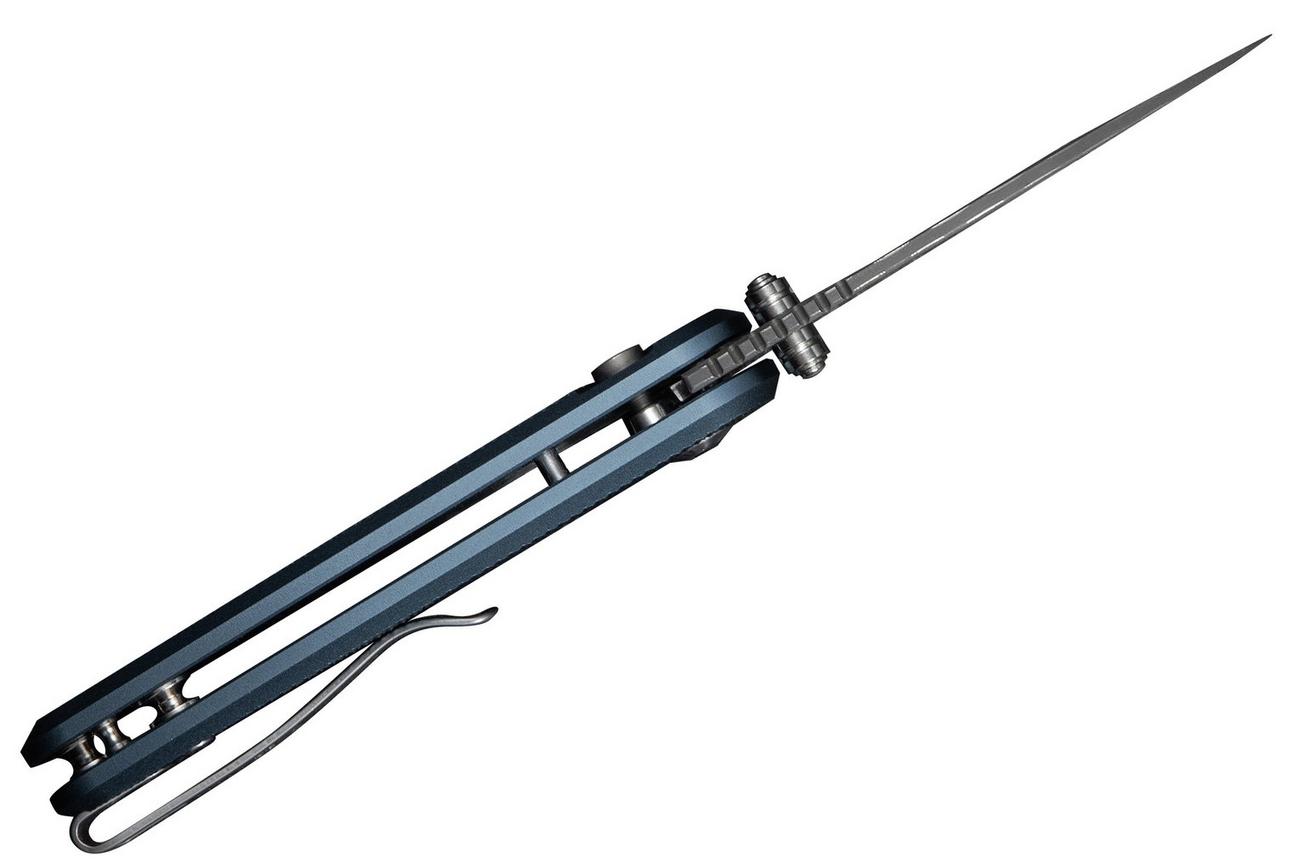 Civivi Mini Shakan C20052F-DS1, Damascus, Blue Aluminium, zakmes