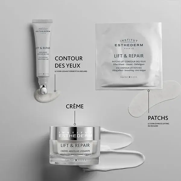 Adesivos Esthederm Lift & Repair para contorno dos olhos, 10 unidades (2 adesivos).