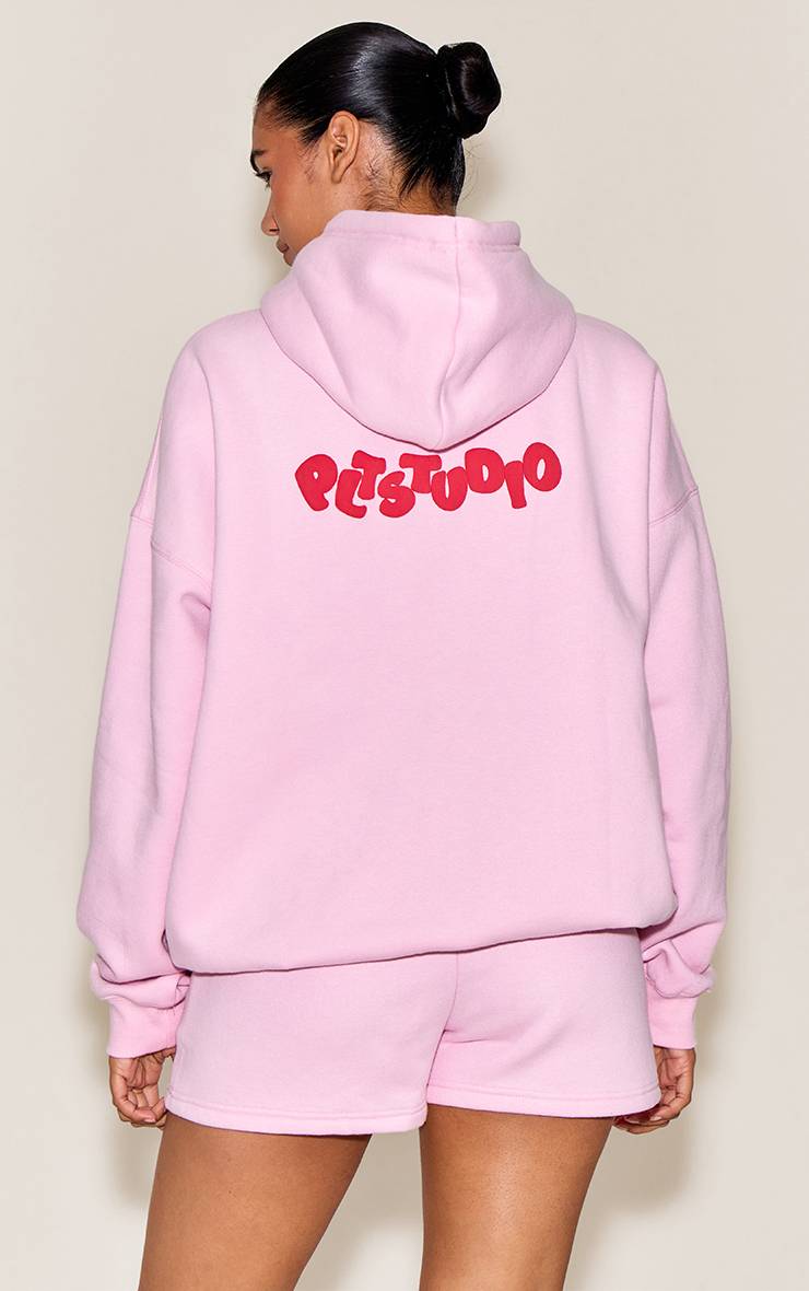 Rose Sweat À Casynthétiqueche Oversize Plt Studio Avec Impression Bouffante