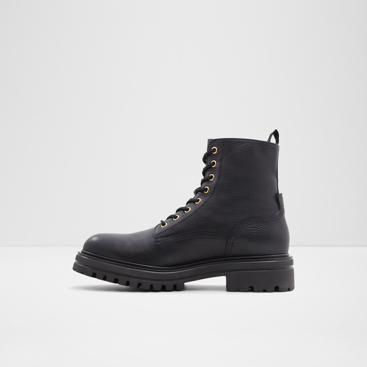 Falconer Black Leather Pebble Men Lace-up boots