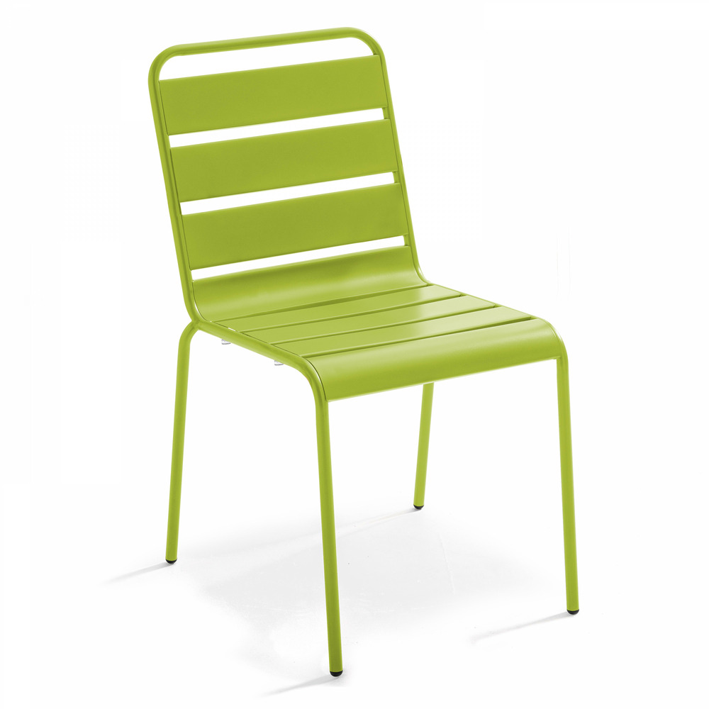 Chaise en métal vert