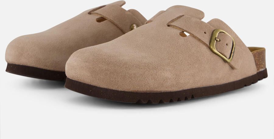 Scholl Klomp Women Fae Suede Sp Dark Beige