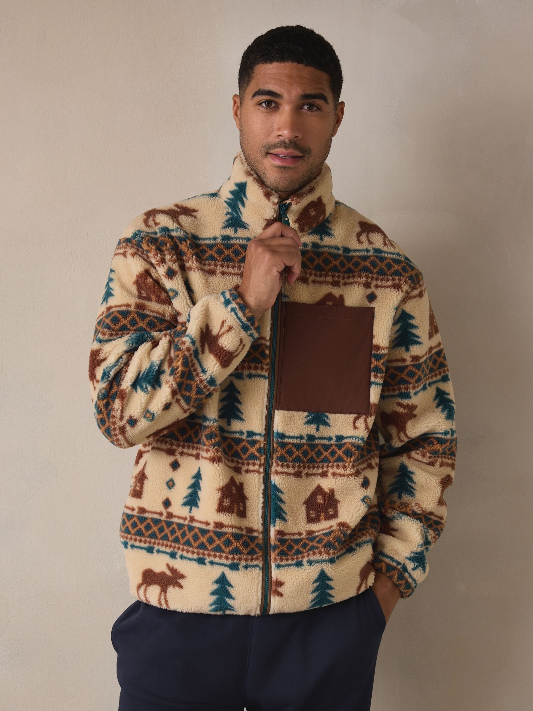 Neutraal - Matching Family Borg Zip Through Fleece