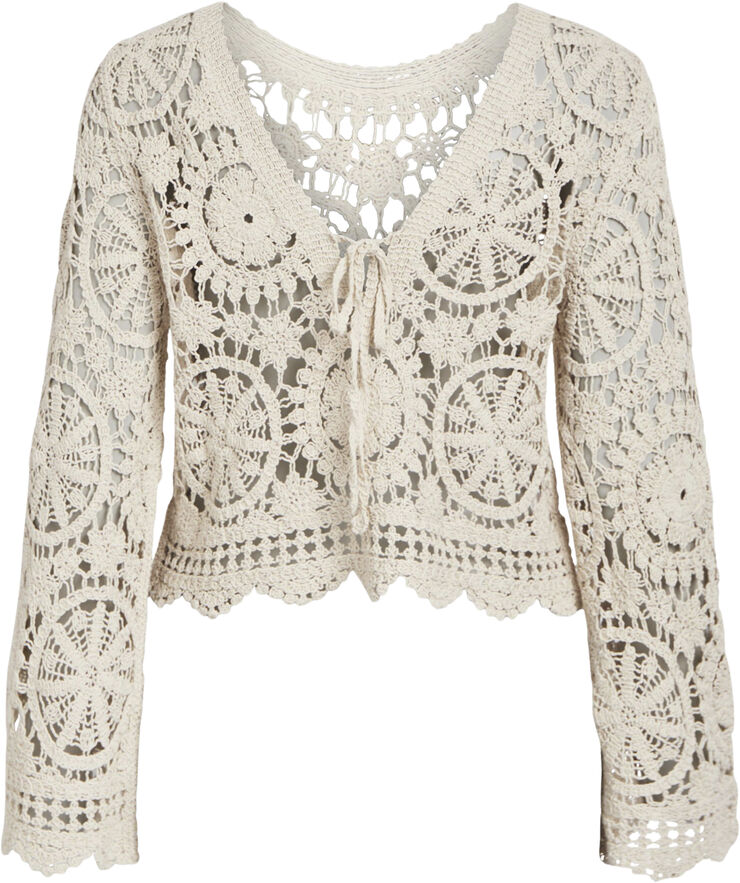 Object OBJPETRA L/S KNIT PULLOVER 132 Sandshell