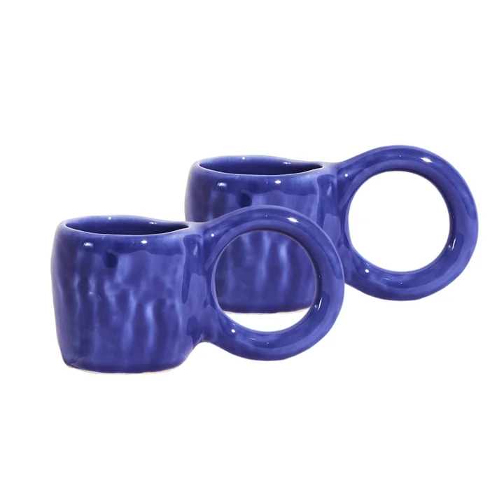 Petite Friture - Donut Espresso Becher, bleu (2er-Set)