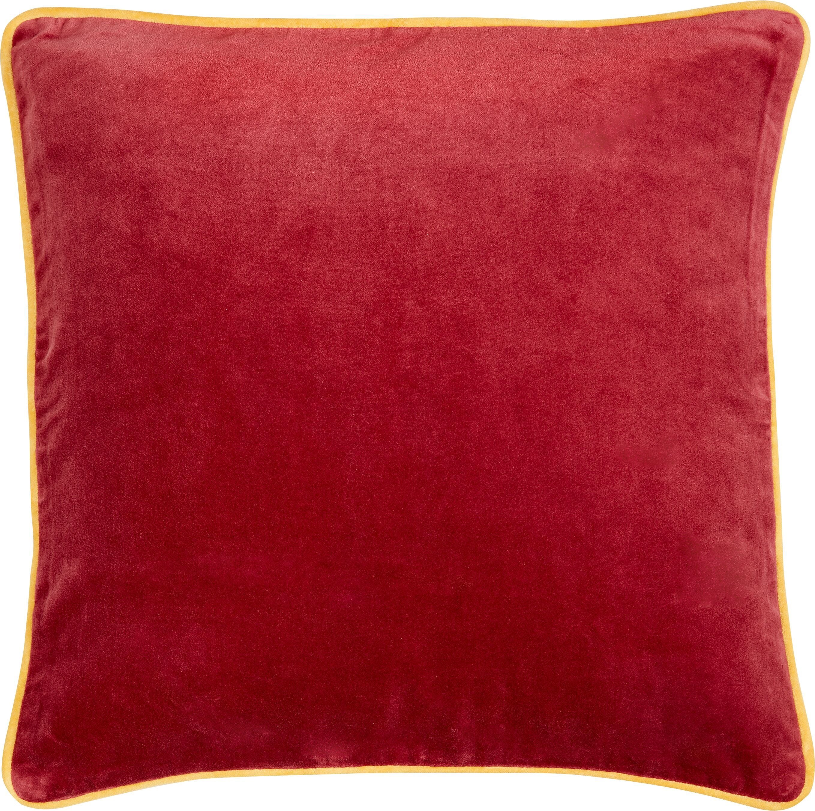 VELVET Zierkissen - rot / B: 50.0 cm x H: 50.0 cm